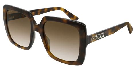 Gucci Brown Shaded Square Ladies Sunglasses .